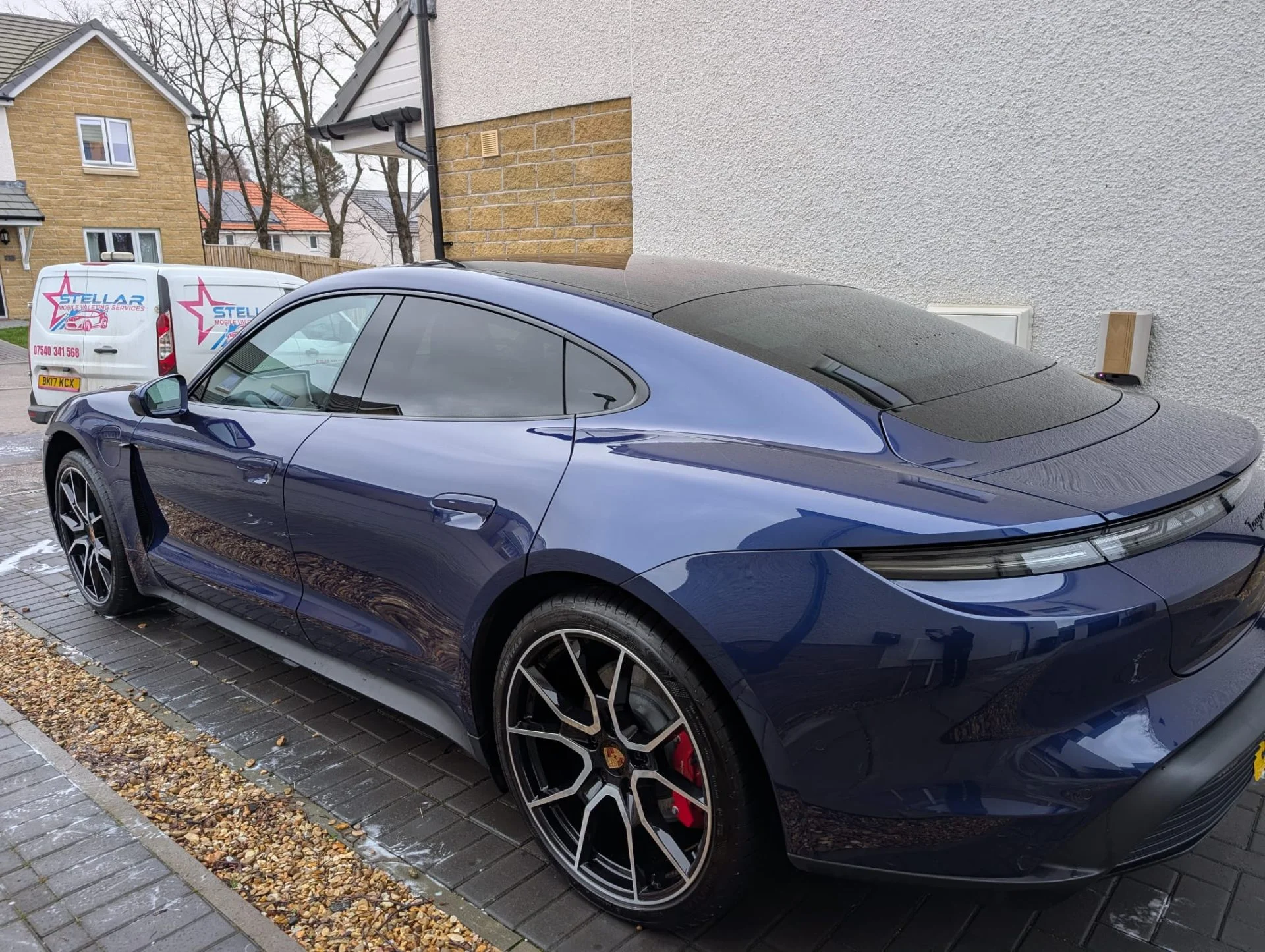 Stellar Mobile Valeting van with premium Porsche Taycan